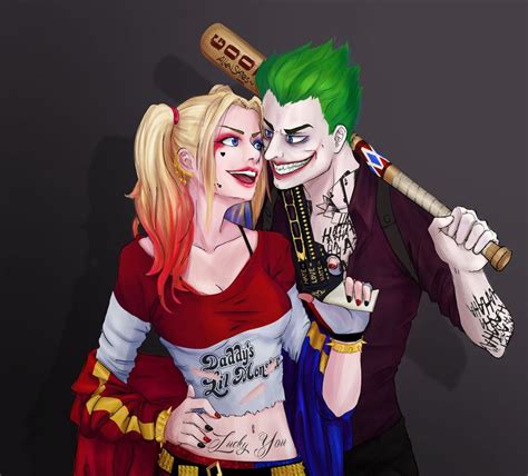 drawings of the joker and harley quinn